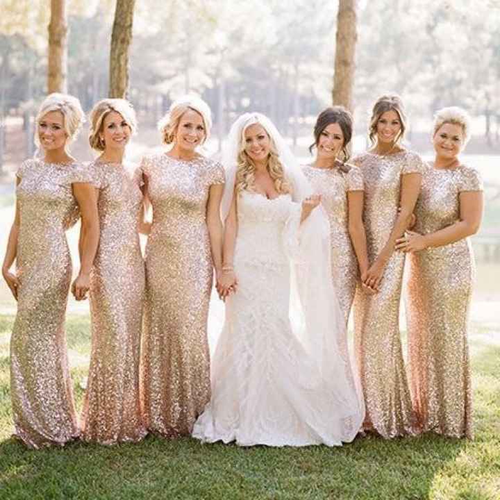 Gold bridesmaid dresses