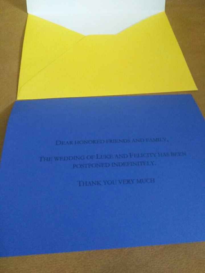 Update: Lessons in unplanning a wedding.