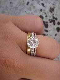 Side stone E-Ring w/ plain wedding band?