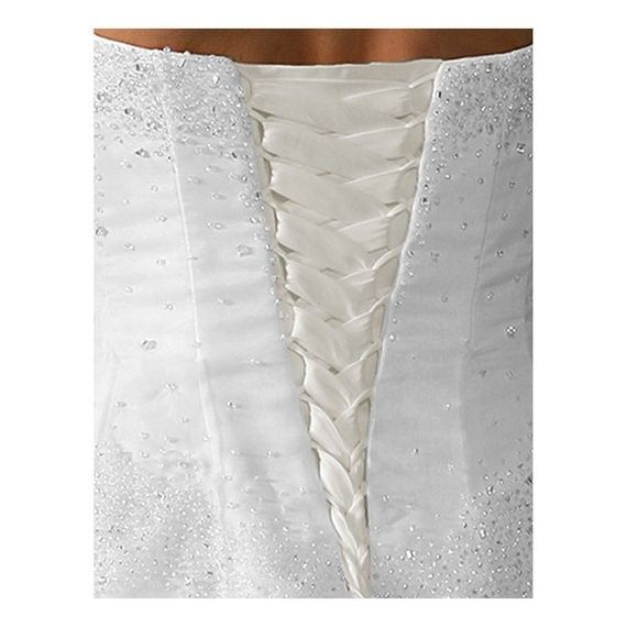 Wedding Gown Zipper Replacement Ivory Satin Adjustable Fit Corset Back Kit