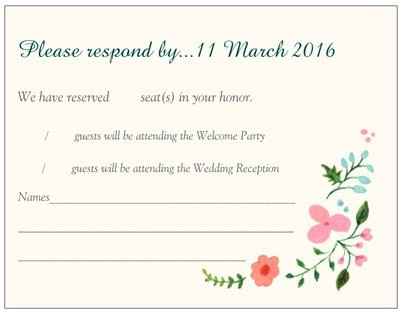 REHEARSAL Dinner Invites/Responses