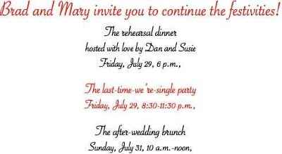 issuing the rehearsal dinner invitation if we're not hosting?