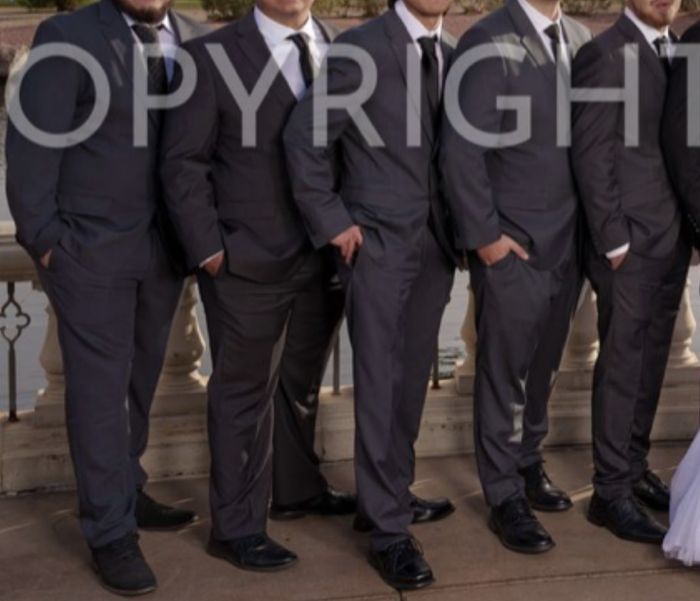 Groomsmen wearing different brand black suits? Does anyone have pics like this? 1