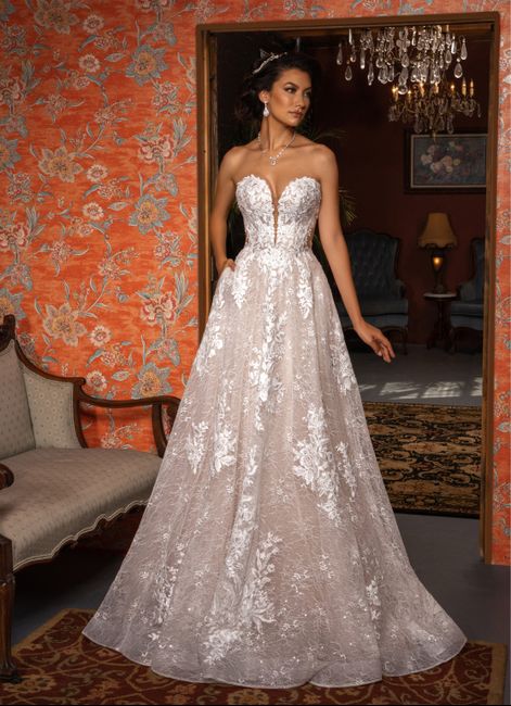 i found my dress! Can’t wait to try it in my size! Sample was very I’ll fitting 😂 3
