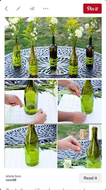 Wine bottles as centerpieces