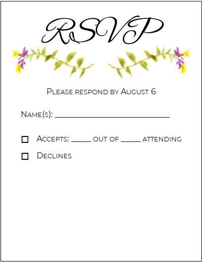 Leaving space on the rsvp card? 1