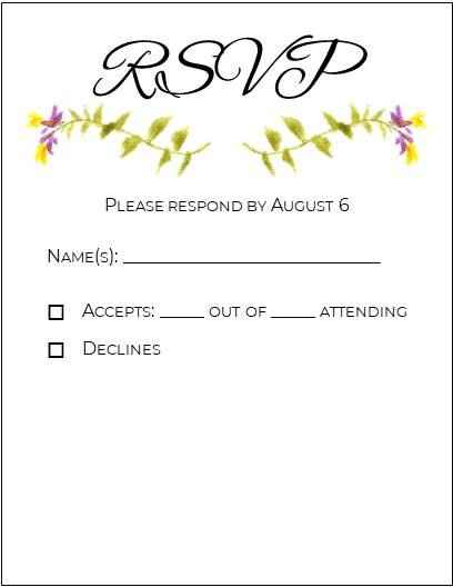 Leaving space on the rsvp card? - 1
