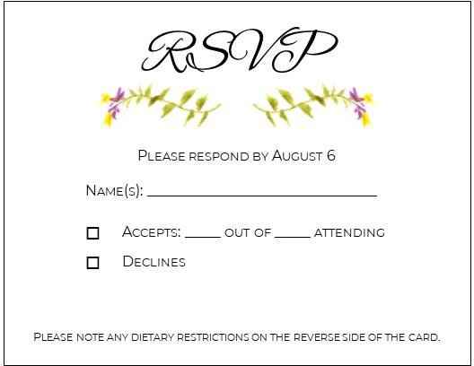 Leaving space on the rsvp card? - 1