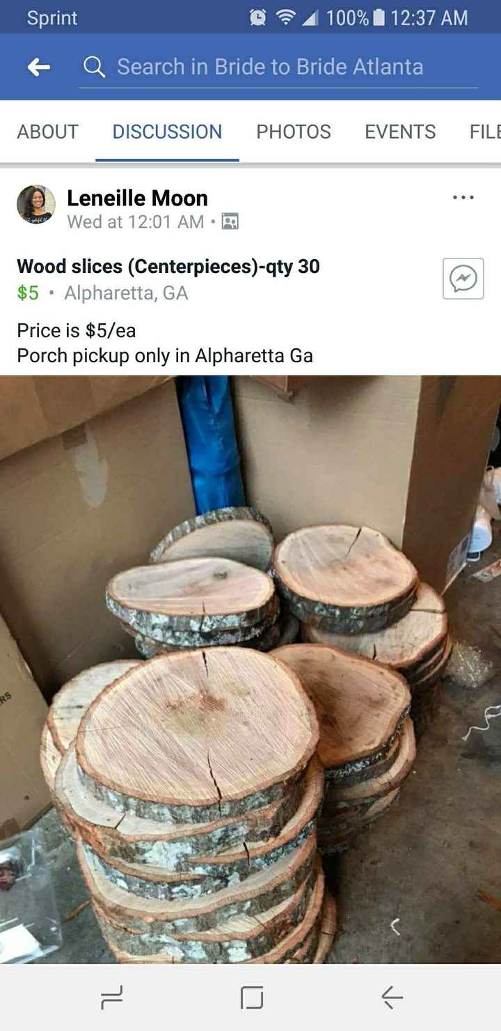 Wood slice centerpieces