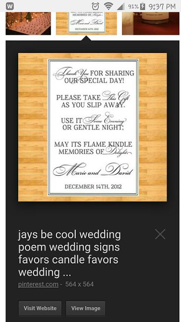 Table Assignment/Wedding Favor Sign