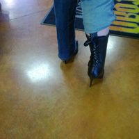 I'm wearing workboots with my wedding dress, no joke