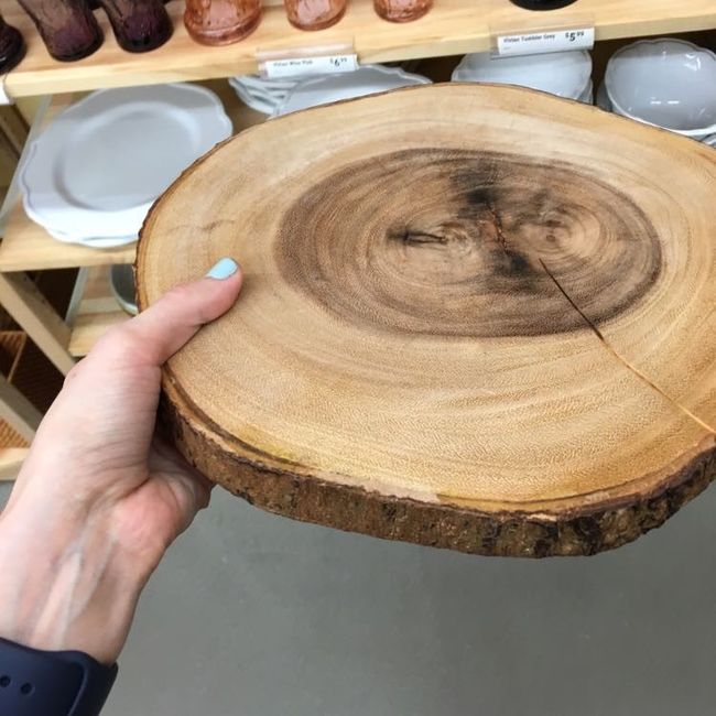 Rustic tree stump style cake stand