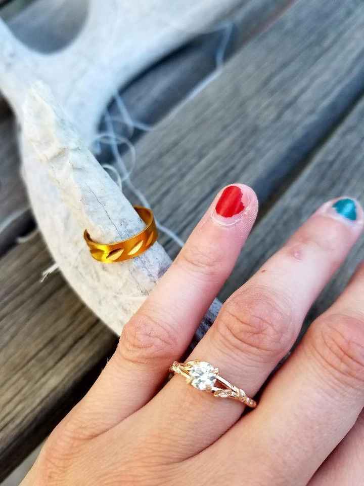 My ring with the proposal ring and antler