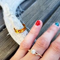 My ring with the proposal ring and antler