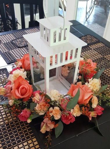 Centerpiece and wedding sign trial run - what do you think?
