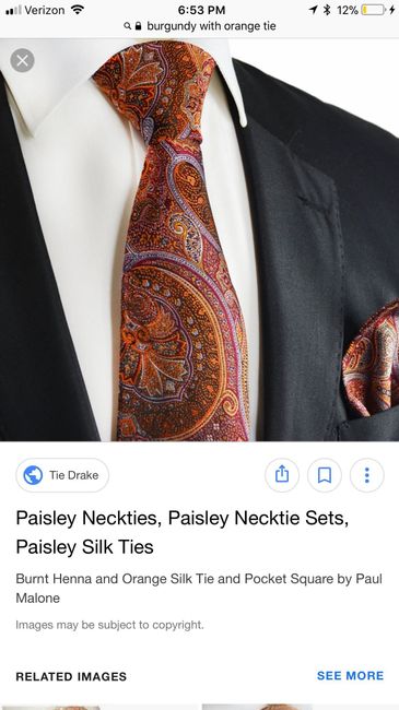 What color tie and boutonnière for Fh? 3