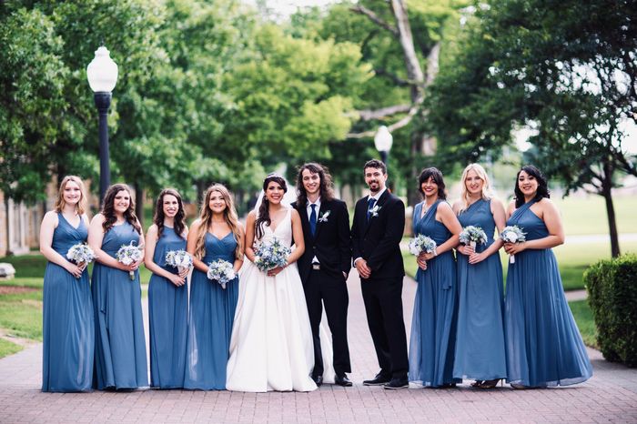 6 Bridesmaids and flower girl and no groomsmen 5