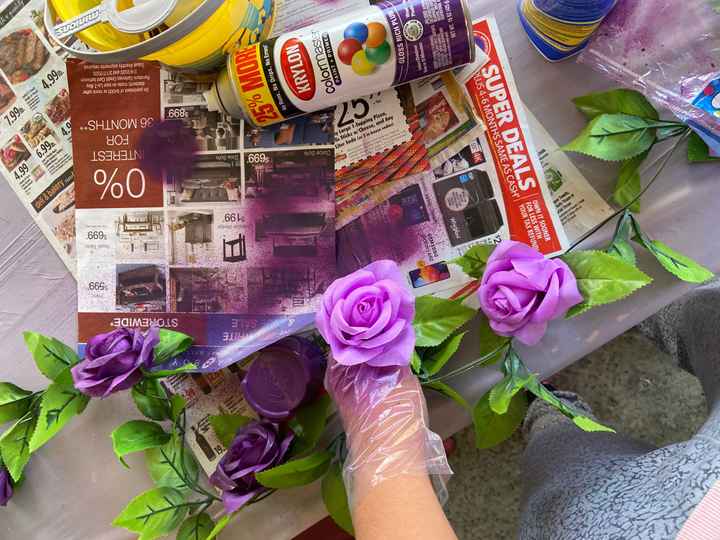 Another diy done: spray painting flowers - 1