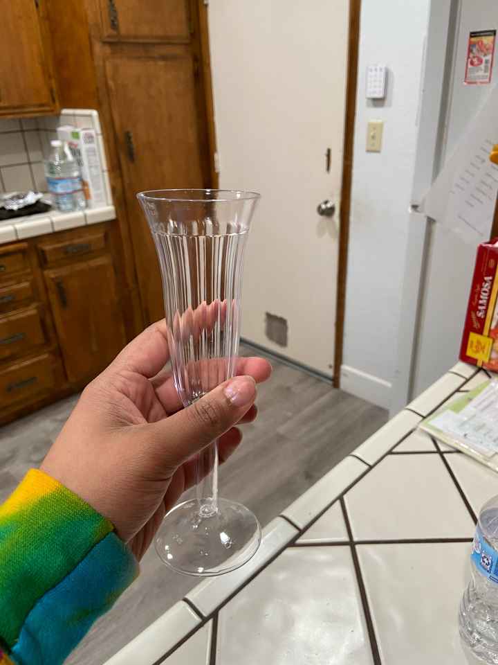 Plastic champagne flutes and water goblets? - 2