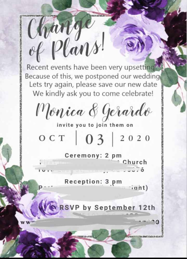 Catchy rhyme for new invitations after postponing wedding - 1