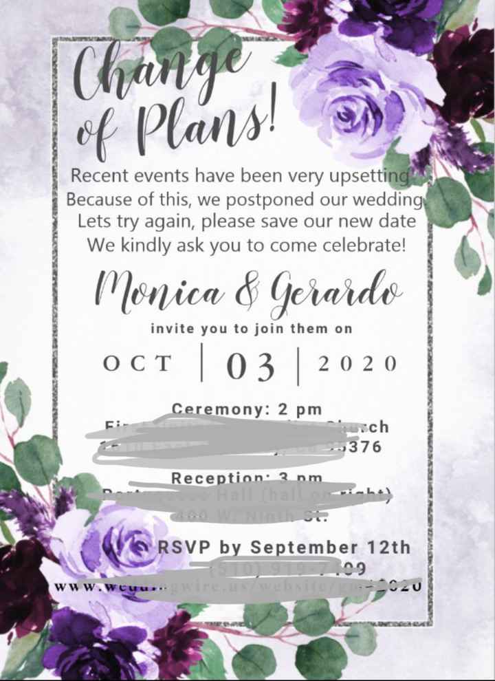 Catchy rhyme for new invitations after postponing wedding - 1