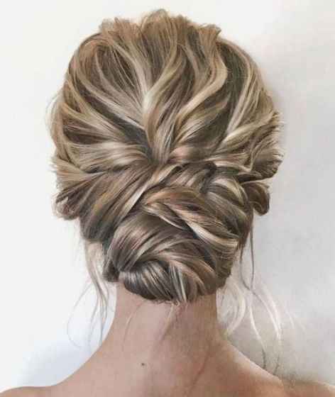 Hairstyles with high back, illusion dress - 1