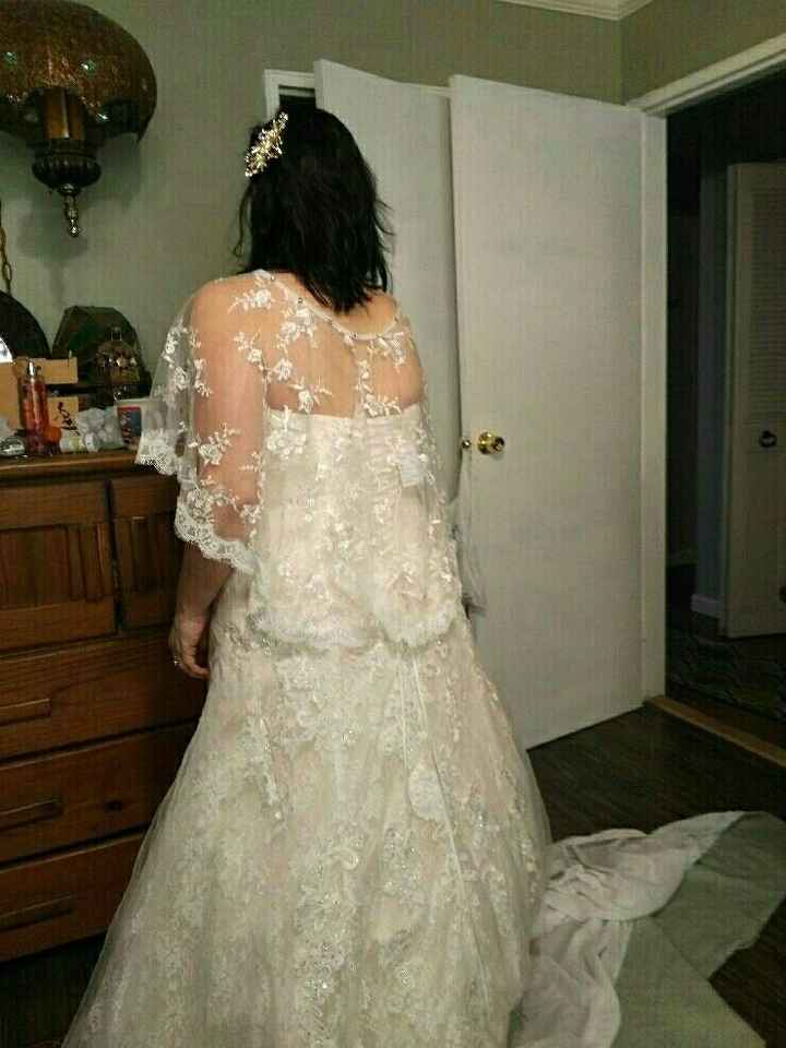 leave as strapless or use the shawl during the ceremony?