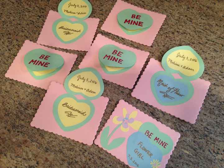 How did you ask your MOH and BM's?