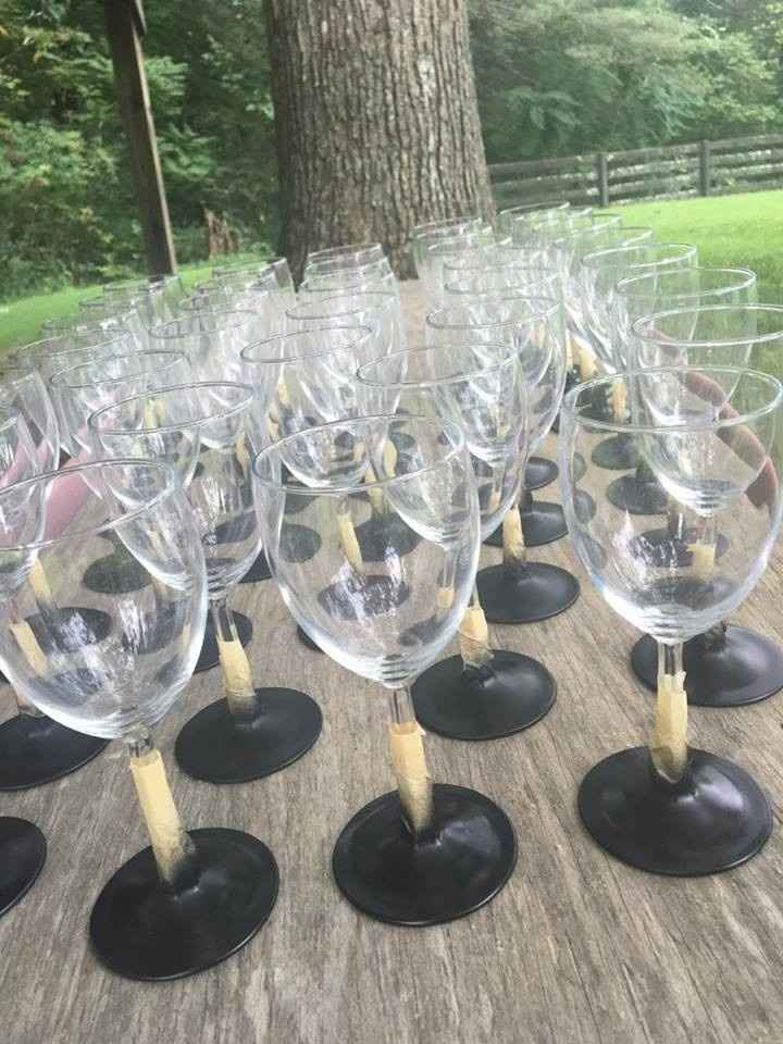 Painted 108 wine glasses - only ruined 3! Yeessshhh!