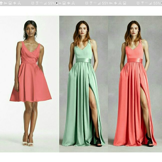 Bridesmaid dresses.