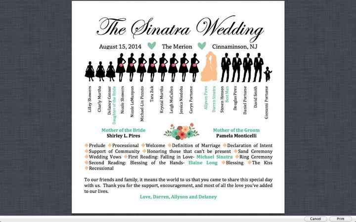 Wedding Program w/ pics