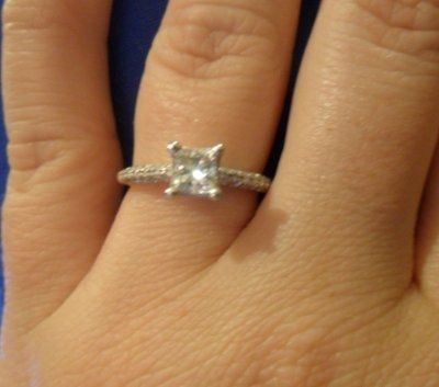 What makes a girl smile again? Dress and Rings:)