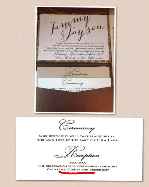 Wedding inserts - wording