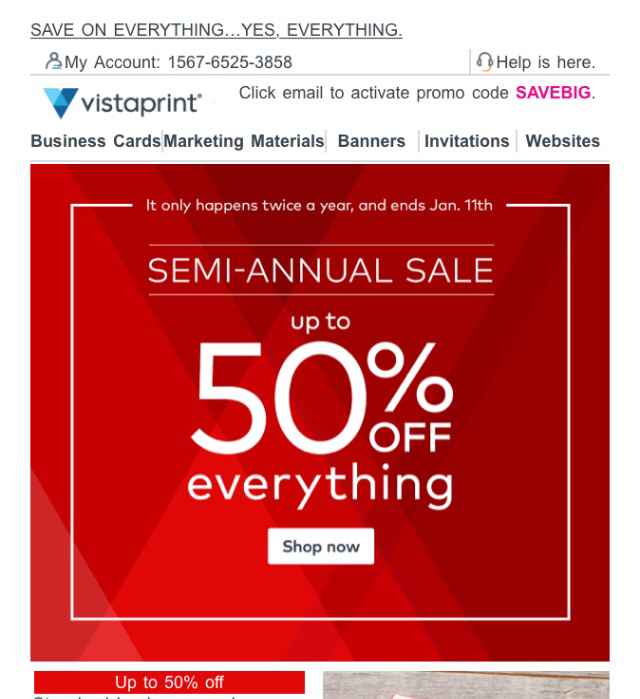 vistaprint Sale! - 1