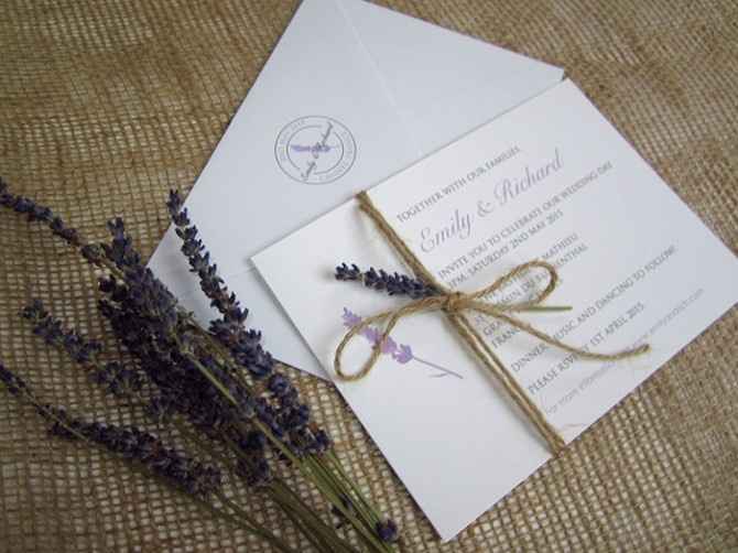 Invitations with lavender