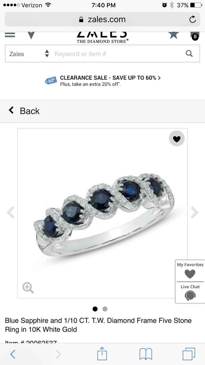 Wedding bands with different colored stones