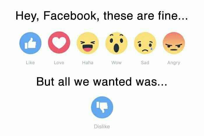 NWR: Facebook finally has a dislike (kind of) button! ha!