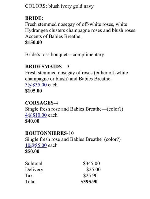 How much are you paying for natural flowers?