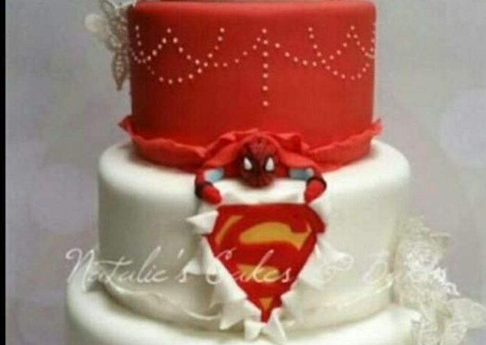 Give me ideas for grooms cake super hero theme Batman or Spiderman 3