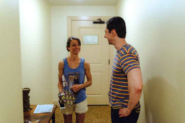 Where are you getting ready and what are you wearing?