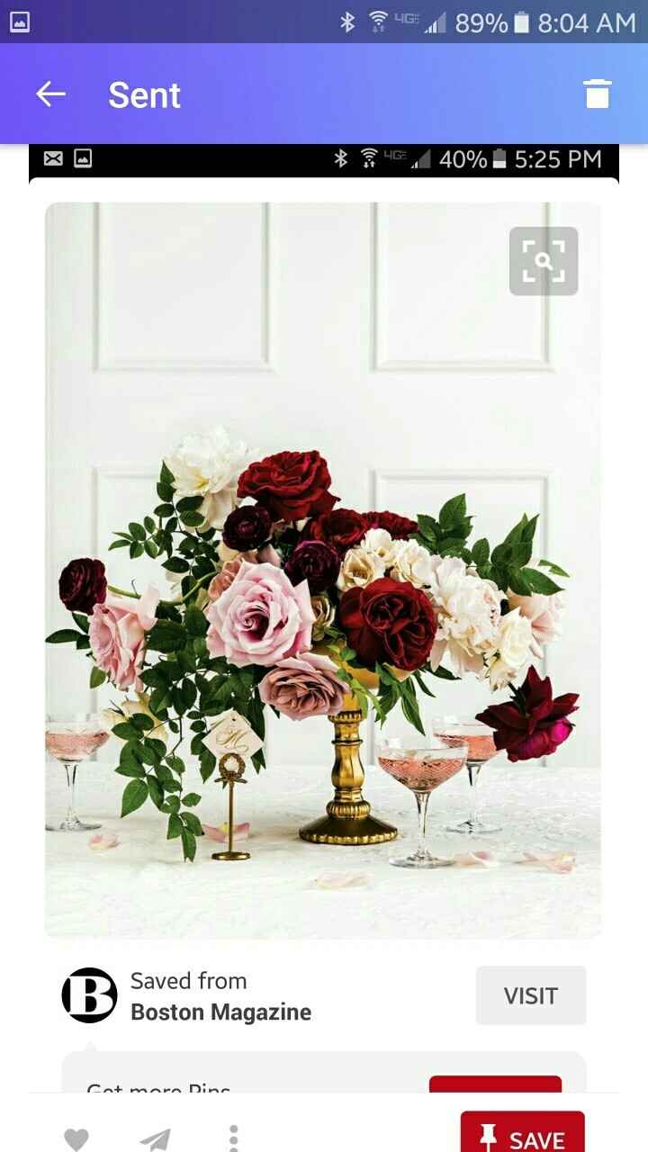 Reception flower arrangements