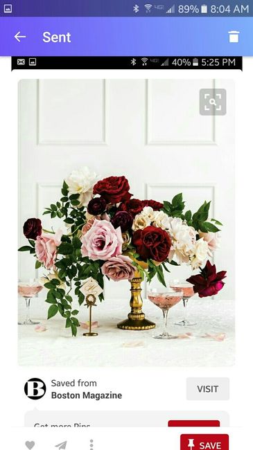 Reception flower arrangements