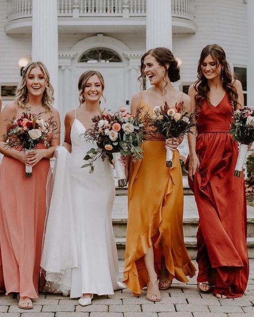 Summer sunset mismatched bridesmaids colors - 2