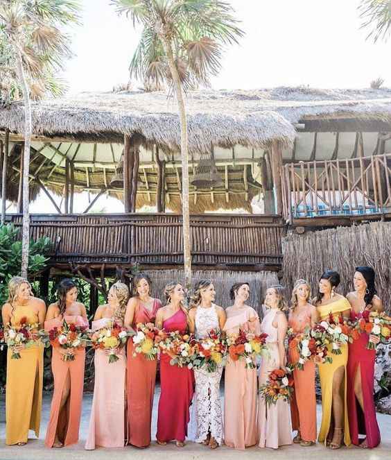 Summer sunset mismatched bridesmaids colors | Weddings, Wedding Attire |  Wedding Forums | WeddingWire