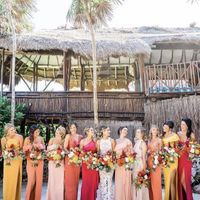 Summer sunset mismatched bridesmaids colors - 1