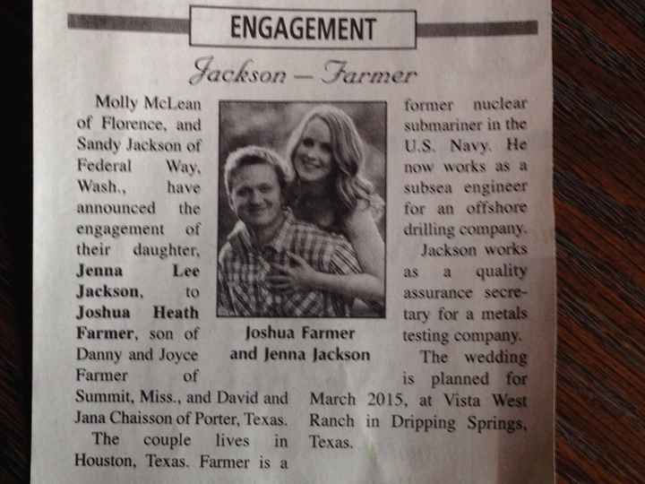 Brides: Are you placing your wedding in the newspaper???