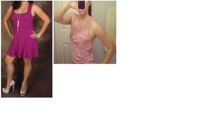 Before and "after" wedding toning/weight loss pics!