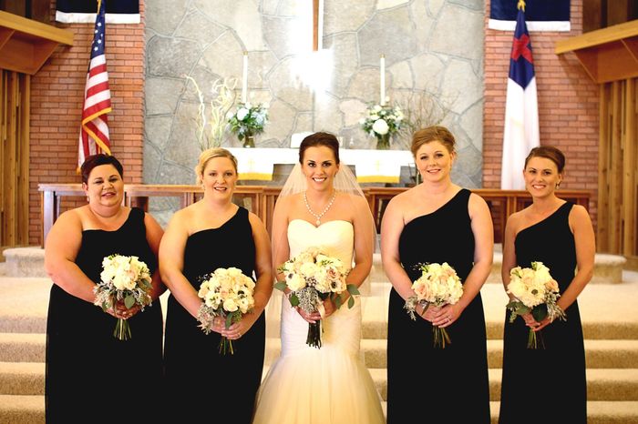 Flowers for Black and Gold Bridesmaid Dresses