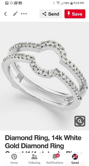 Blingy double wedding band to enhance small diamond 15