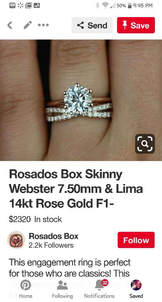 Blingy double wedding band to enhance small diamond - 2